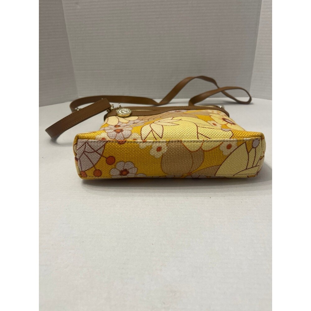 Spartina 449 Yellow Floral Linen Crossbody Bag - Picture 3 of 9
